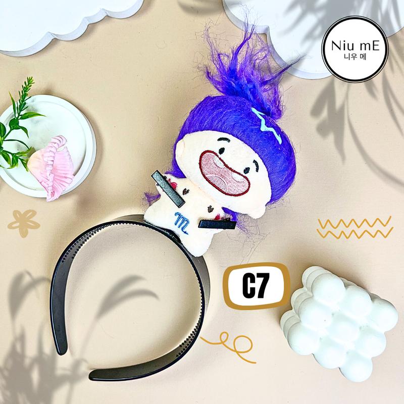 Bando Troll Series Crazy Hair Messy Look  Headband Korea Lucu Gemoy dan Viral, Aksesori Anak Perempuan Plastik Boneka Hadiah bando Laki 5
