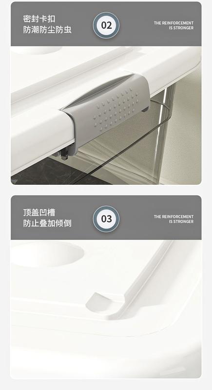 Product Introduction of Household Transparent Storage Box Plastic Student Book Storage Box Dormitory Storage Box Clothes Large Capacity Storage Box 15