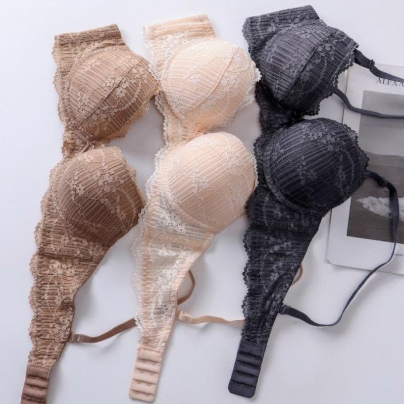 Áo lót nữ nâng ngực tạo khe đệm tim dày 3.5cm thông hơi thoáng khí chất liệu ren gấm cao cấp 9018 Bra Bo Chun Voi Nhung áo lót Sen