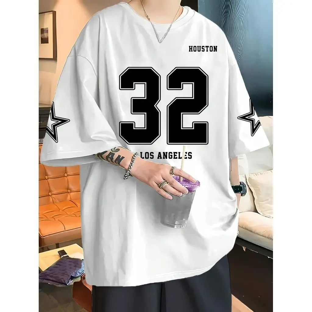 KAOS BIG SIZE  ( S - 6XL ) PRIA WANITA HOUSTON 32 LOS ANGELES STAR M L XL XXL XXXL XXXXL XXXXXL KAOS JUMBO UNISEX