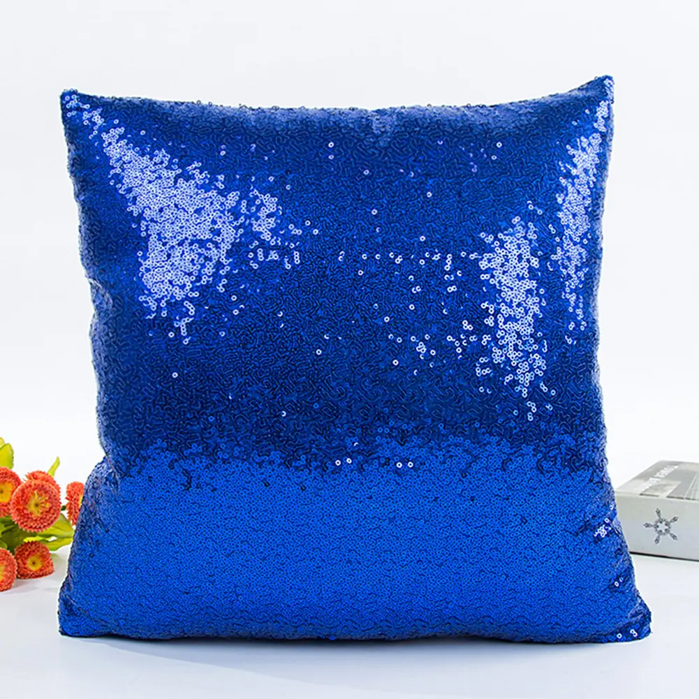Maodike Cushion Cover Glitter Sequins Cushion Throw Pillow Case Home Car Waist Decor