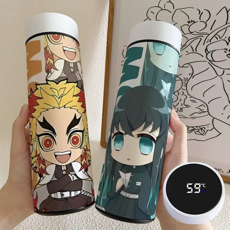 Cawan Penebat Pintar, Kimetsu No Yaiba Noichiro, Kapasiti Besar, Keluli Tahan Karat, Mudah Alih, Tampan, dengan Paparan Pengukuran Suhu, Cawan Paparan Tumbler Kitchenware