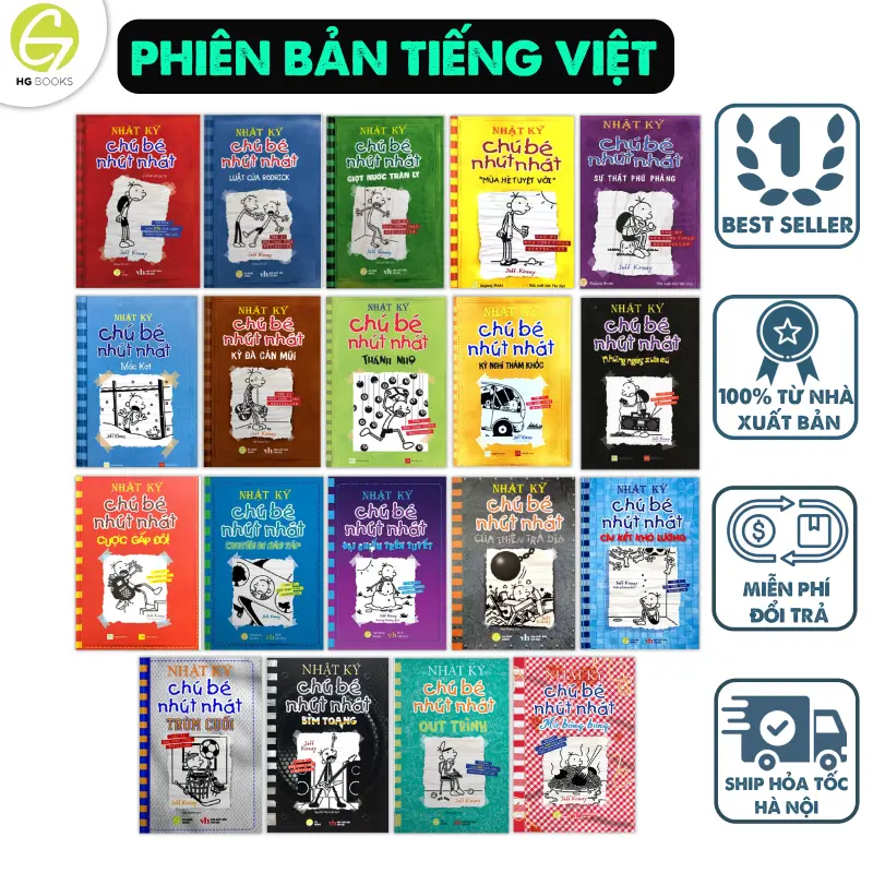 Bộ sách Nhật ký chú bé nhút nhát - Diary of a Wimpy Kid - Tiếng Việt (Lẻ tập) - HG Books