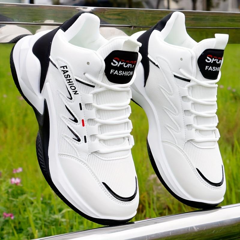 Men's Trendy Solid Basketball Shoes, Comfy Non Slip Lace Up Durable Sneakers For Men's Outdoor Activities 1