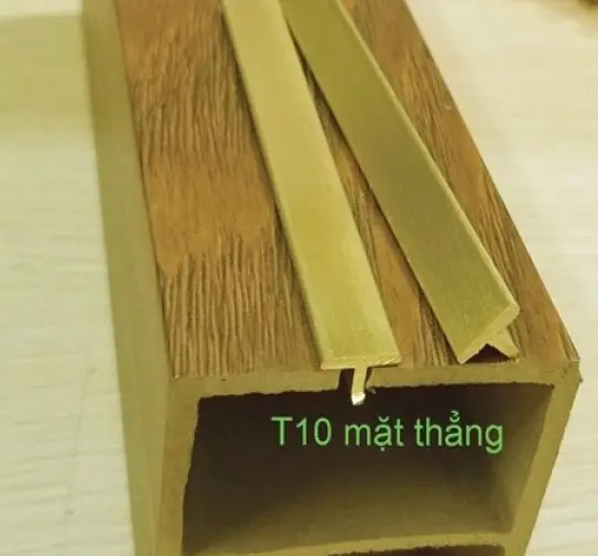 Nẹp đồng chữ T Thẳng, giá lẻ 1m, nẹp đồng thau nguyên chất, nẹp chống trơn, dùng cho bậc thang, tam cấp đá hoa cương