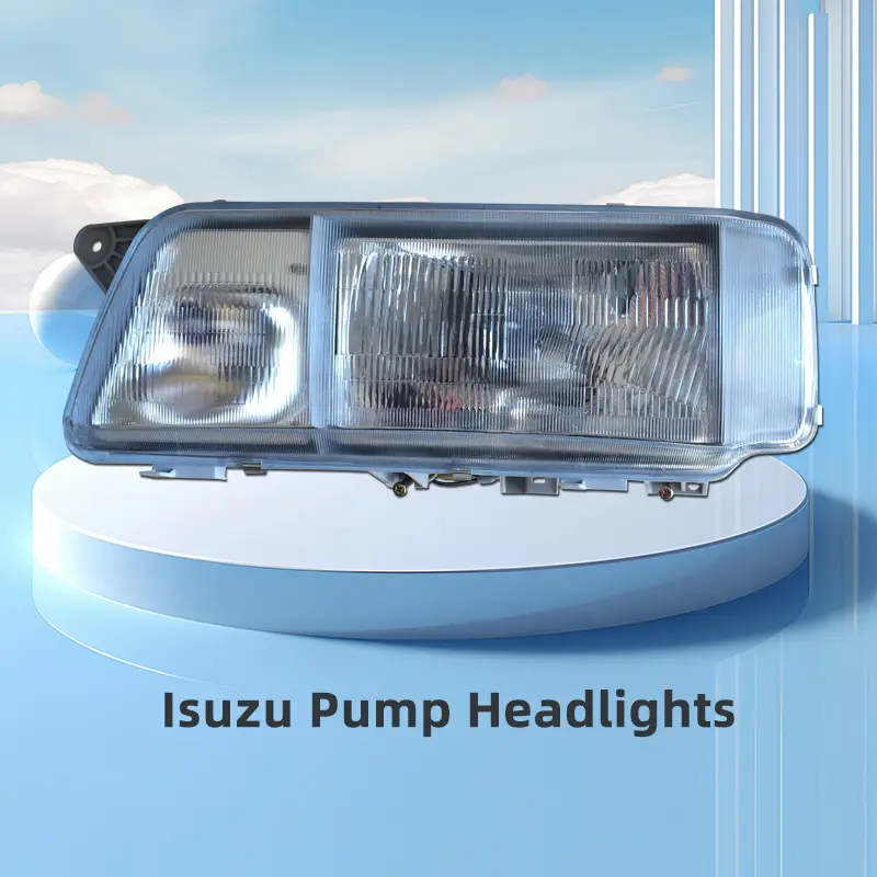 Suitable for pump truck Isuzu headlight assembly 6WF1 mixer truck front headlight manual/electric adjustment front headlight truck accessories
