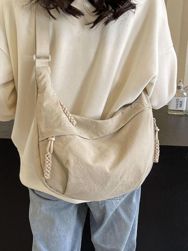 Product Introduction of Women's Solid Color Shoulder Bag, Fashionable Nylon Crossbody Bag for Daily Used, Casual Trendy Versatile High-quality Daily Commuting Bag 3