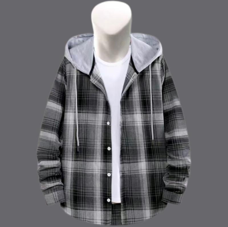 Áo Sơ Mi Phối Nón Nỉ Chất Liệu Kate Phù Hơp Cho Cả Nam Và Nữ Menswear Shirt