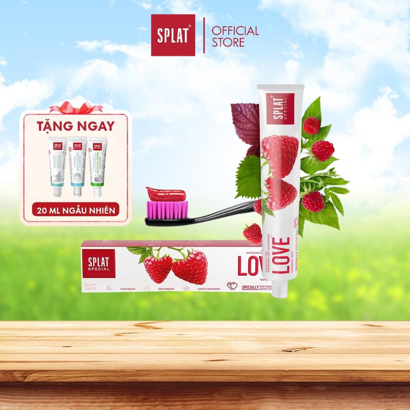 [DATE T10.2025] Kem Đánh Răng Cho Hơi Thở Thơm Mát SPLAT Love Special series Dạng Gel Vị Quả Mâm Xôi, Làm Sạch Mảng Bám 75ml