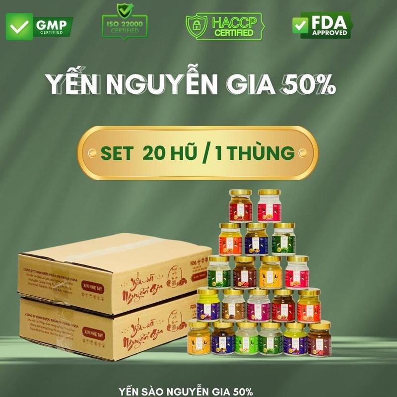 M11 [ 10 HŨ TẶNG 10 HŨ ] 20 HŨ Yến Sào NGUYỄN GIA  50% mix 5-6 vị  kkHH (  hũ =70ml  )