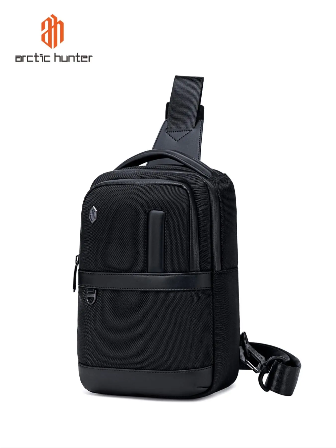 Men's Business Solid Color Zipper Crossbody Bag, Lightweight Multi-functional Sling Bag, Casual Minimalist Sling Bag for Daily Used