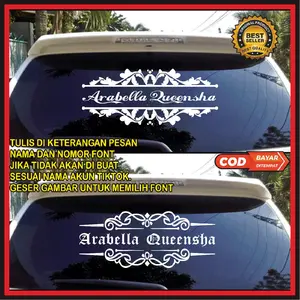 REQUES NAMA CUTTING STICKER KACA BELAKANG MOBIL..BEBAS PESAN SESUAI KE INGINAN...