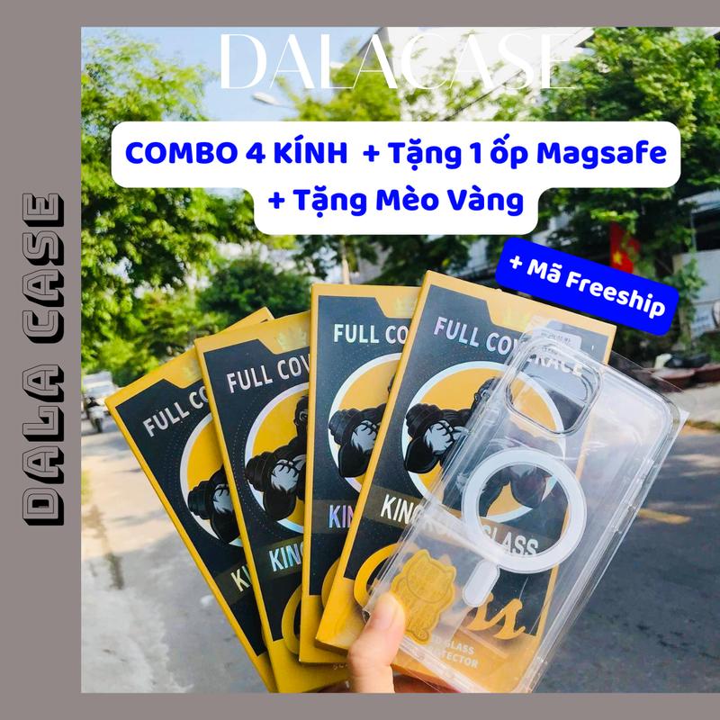 [Combo 4 Kính Tặng 1 Ốp][Chống Nhìn Trộm] Kính Cường Lực Có Khung Tự Dán Chống Nhìn Trộm KingKong Glass phụkien dienthoai
