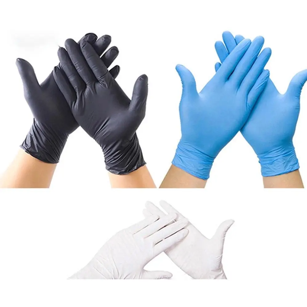 【SG Ready Stock】100pcs Disposable Nitrile Gloves Powder Free / 100pcs per box - XS/S/M/L/XL Size Palm Cleaning Light