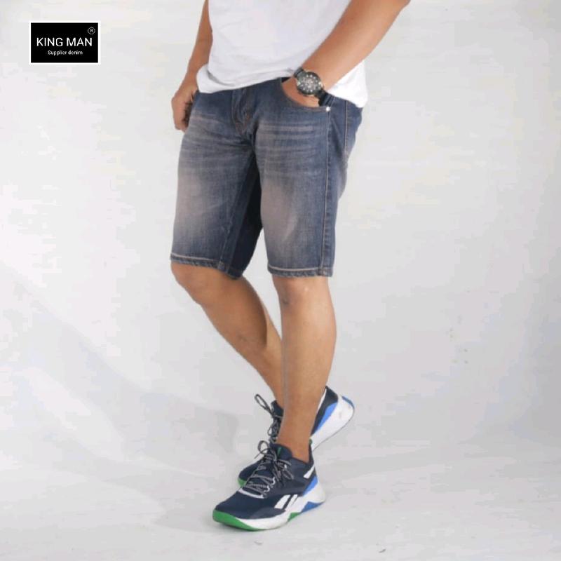 KING MAN 86 Celana Pendek Pria Jeans Distro Skinny Polos Terbaru Bahan Tidak Melar 7