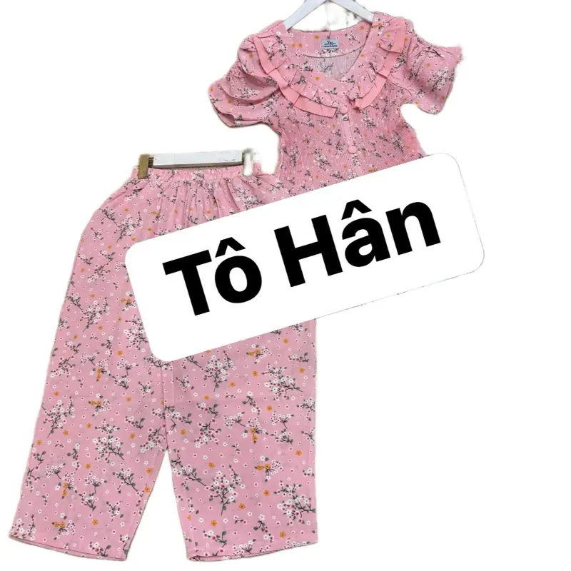 Đồ bộ dập li có tay,chất lụa 100d mát mềm,không rút vải