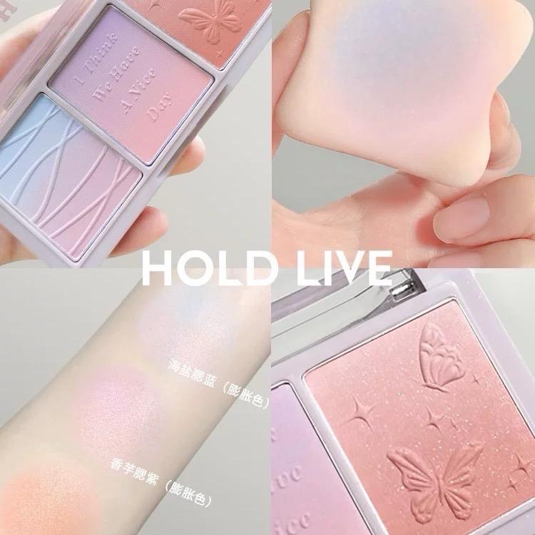 Phấn Má 3 Ô Màu Hồng lạnh HOLD LIVE SECRET GARDEN BLUSH HL461 Chất Phấn Mịn Lì Dễ Tán Lên Màu Chuẩn Phong Cách Make-up Nàng Thơ Mỹ Phẩm Cosmetic Nữ máhồng 40proud thái Trang Điểm
