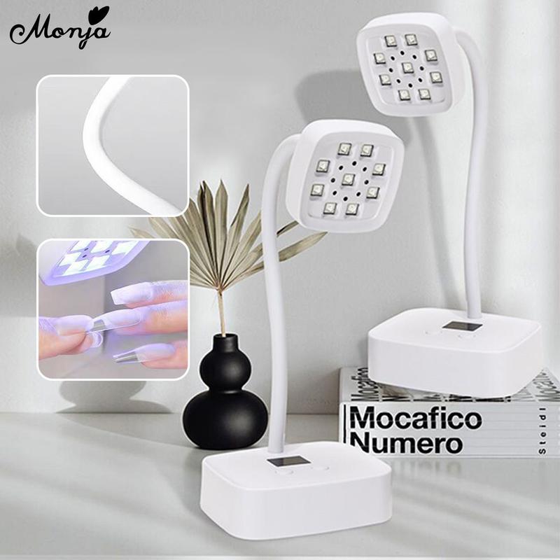 Máy Sấy Móng Tay, Monja, 27W, 9LED, Gấp Gọn, Để Bàn, Đèn LED UV, Khô Nhanh, Để Phục Hồi Gel Và Sơn Móng Tay, Có Màn Hình Hiển Thị Thời Gian, Thích Hợp Cho Salon, Máy Làm Móng Tự Làm