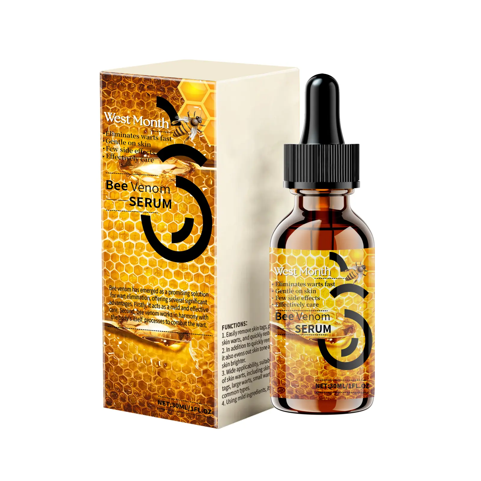 West & Month Bee Venom Skin Essence Moisturizing and Smoothing Skin Cleansing Skin Care Solution