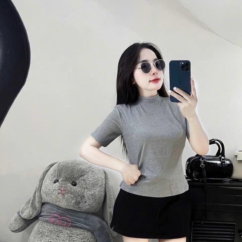 NTH BIGSIZE Áo Len Tăm Lông ALLT410 Thỏ Tay Cộc Cổ 3P Co Giãn Cổ 3P Bảng Màu Basic 55-100kg Nữ Chất Liệu Len Dạ Tweet Tơ Giặt Tay