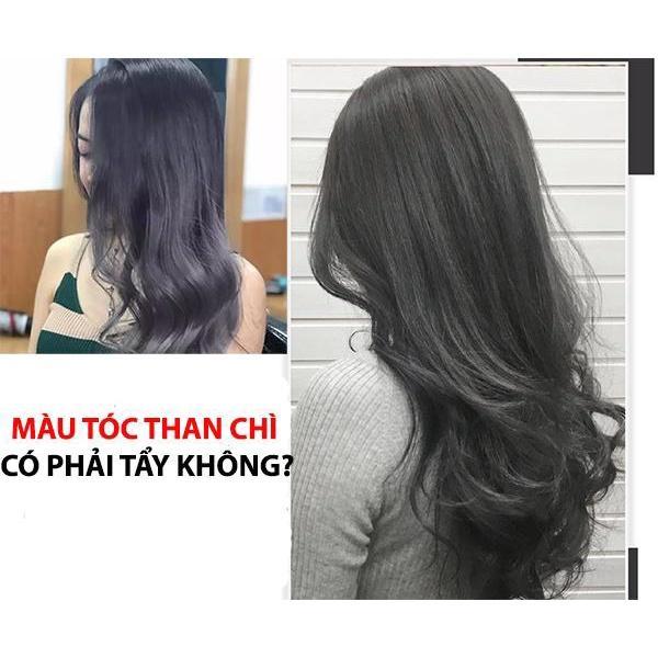 Thuốc nhuộm tóc màu Than chì không cần tẩy, lên từ nền đen tự nhiên Đổi Màu Tóc Nữ