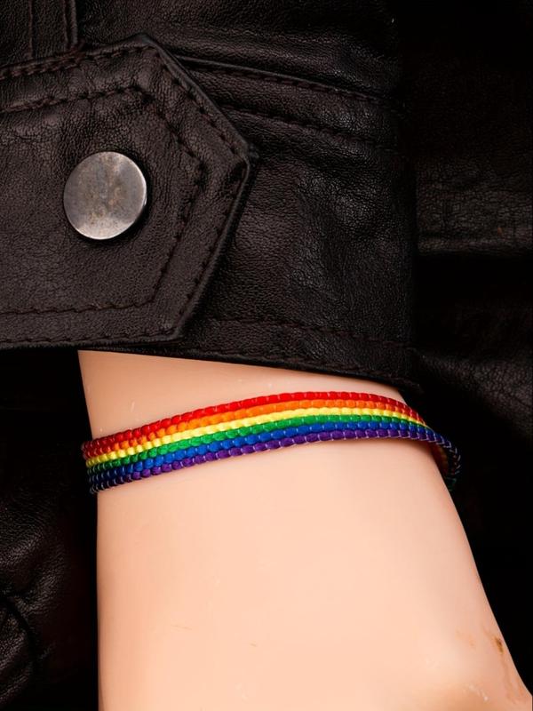 Unisex Simple Rainbow Colorful Drawstring Bracelet, Fashion Street Style Bracelet for Women & Men, Trendy All-match Jewelry As Birthday Gift 5