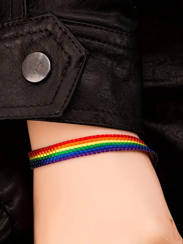 Unisex Simple Rainbow Colorful Drawstring Bracelet, Fashion Street Style Bracelet for Women & Men, Trendy All-match Jewelry As Birthday Gift 5