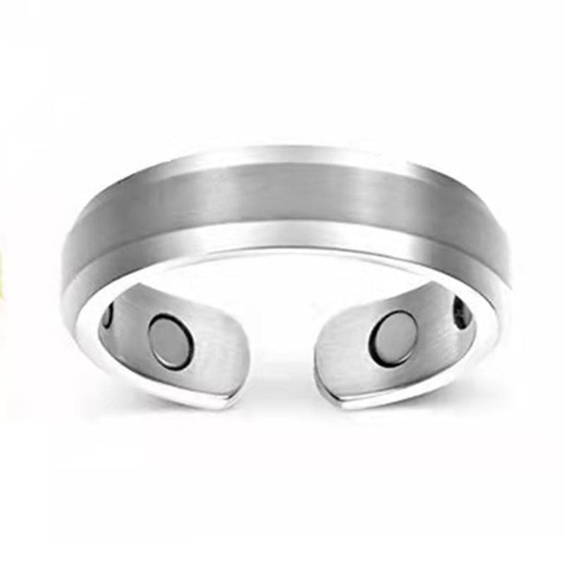 Product Introduction of Fashion Magnet Ring Rose Gold Creative Jewelry European and American Open Health Ring Unisex Double Magnetic Ring 0