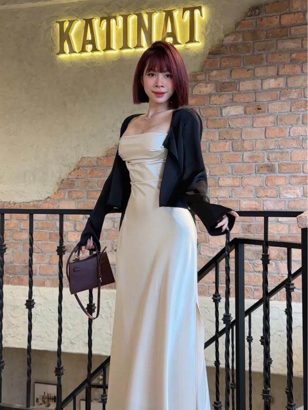 ÁO KHOÁC LỤA NÚT NGỌC, chất lụa tô châu mịn mướt, size SM, NỮ TOP Women Jacket Kem