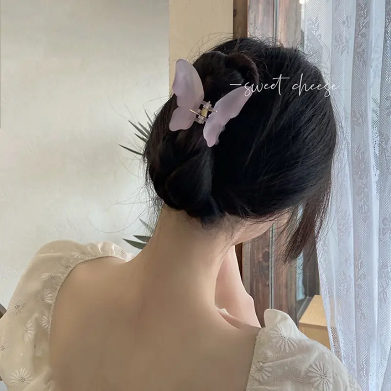 Kẹp Tóc Càng Cua, Thời Trang, Thiết Kế Hình Bướm Răng Chéo Thanh Lịch, Phụ Kiện Tóc 6