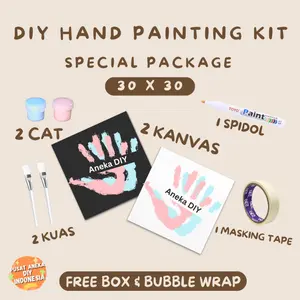 [ TERLARIS ] DIY Hand Painting Kit 1 Set Canvas Board Couple | Kanvas Lukis Cap Tangan Pasangan 7x7 20x20 20x30