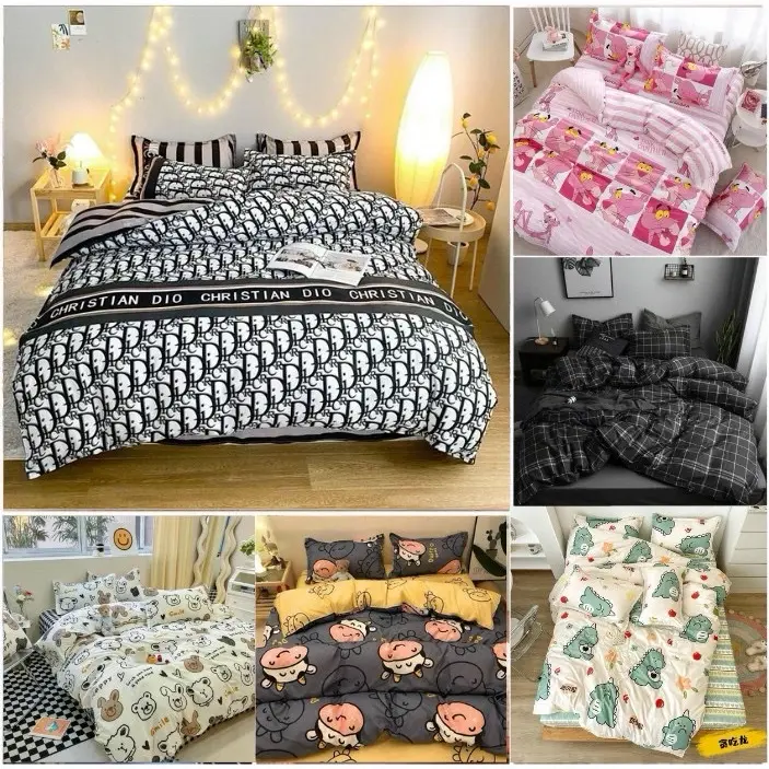 Vỏ chăn 1m8x2m Cotton Poly lồng được ruột, có khóa kéo, họa tiết, vỏ mền vải nhập khẩu, bọc chăn phong cách Hàn Quốc