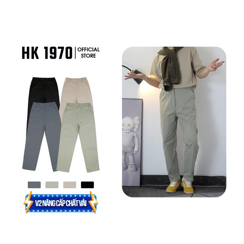 Quần Kaki Ống Baggy ,Quần Kaki Baggy Nam Nữ Vải Kaki Mềm HK1970 Ống Đứng Mềm Q179 Menswear Pants Có Túi Kem