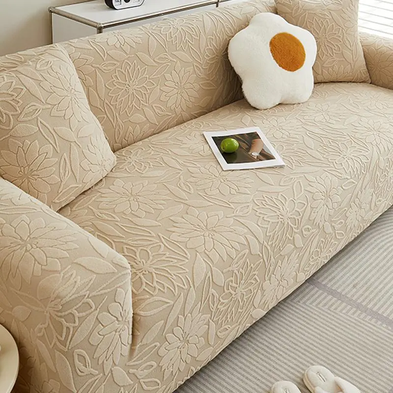 Solid Color Sofa Cover, 1 Count Elastic Sofa Slipcover, Soft Sofa Protector, Dustproof Sofa Cover for Home Decor, Furniture Protector 6