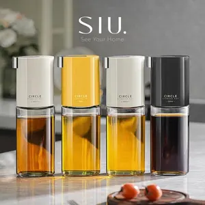 Koi Botol Kaca Oval Wadah Minyak Kecap Cuka Serbaguna Tutup Otomatis