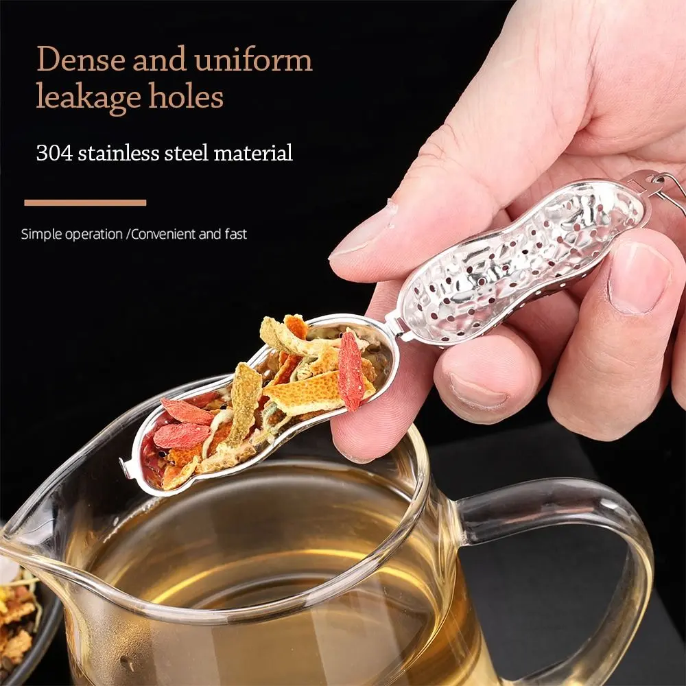 Durable Stainless Steel Tea Infuser Filter Creative Peanuts Tea Strainer Tea Bag Diffuser Multi-functional Coffee Filter Tea