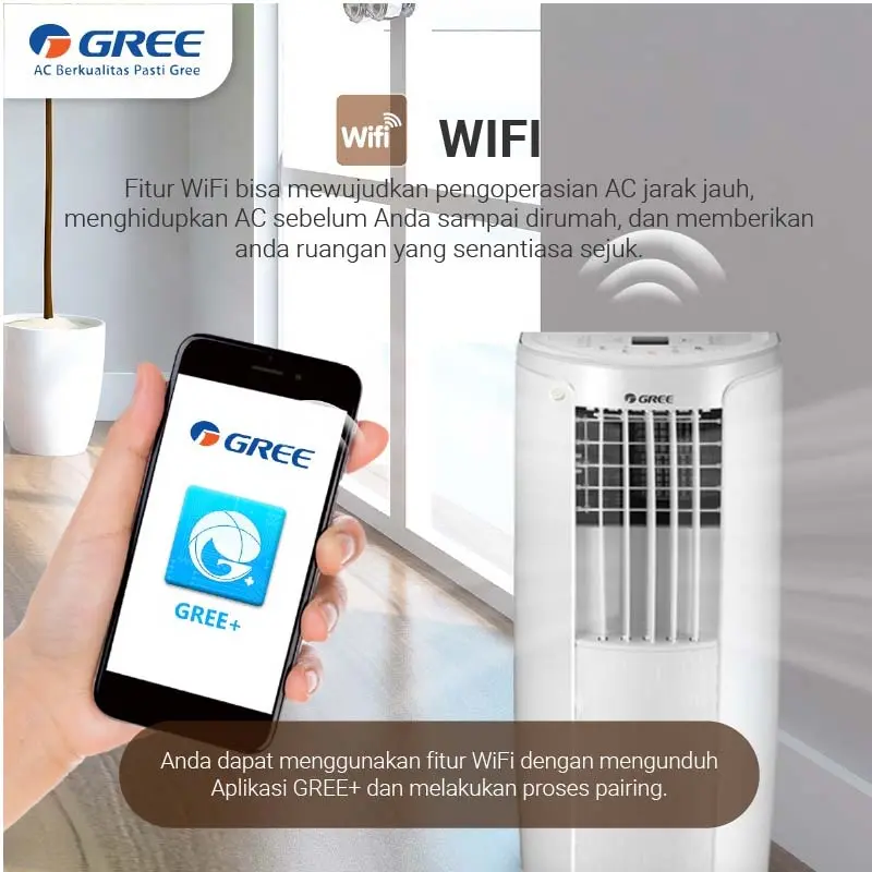GREE AC Portable 1PK - Air Purifier - WIFI Control - Warna Putih - Model GPC-09P1 2