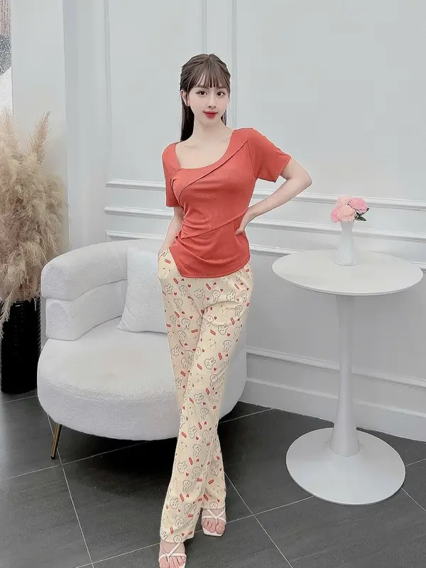 SET THUN GÂN TĂM LẠNH QUẦN DÀI LƯNG THUN CO GIÃN 2