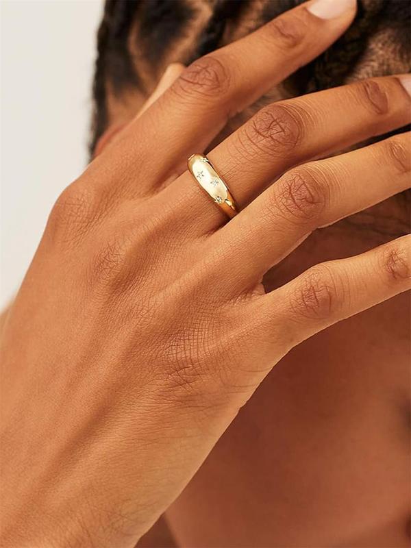 S925 Sterling Silver Women's Elegant Artificial Zircon Inlaid Ring, Exquisite Trendy Ring, Fashionable Jewelry Accessories for Women As Gift 5