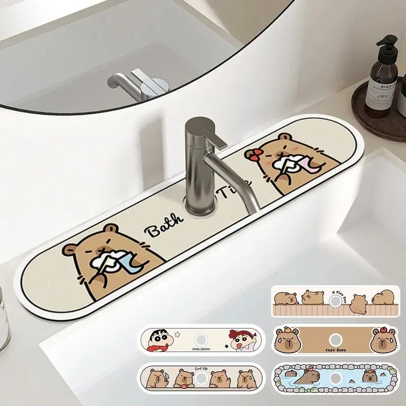 Tấm Thoát Nước Vòi Hoa Sen, Thiết Kế Hoạt Hình Capybara, Sáng Tạo, Tấm Thoát Nước Nhà Bếp, Đồ Dùng Phòng Tắm 2