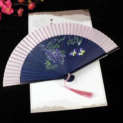 Product Introduction of ( M65 ) Quạt cổ trang dây tuyến viền đỏ xanh trắng đen cầm tay quà tặng xinh xắn cosplay phong cách tết 9