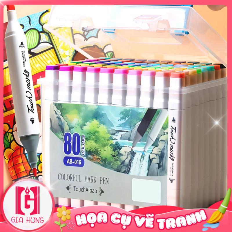 Hộp Bút Màu Marker Touch 12/24/36/48/60/80 Màu Chuyên Nghiệp, Họa Cụ Vẽ Tranh - Màu Vẽ Tươi Sáng Anime, Manga