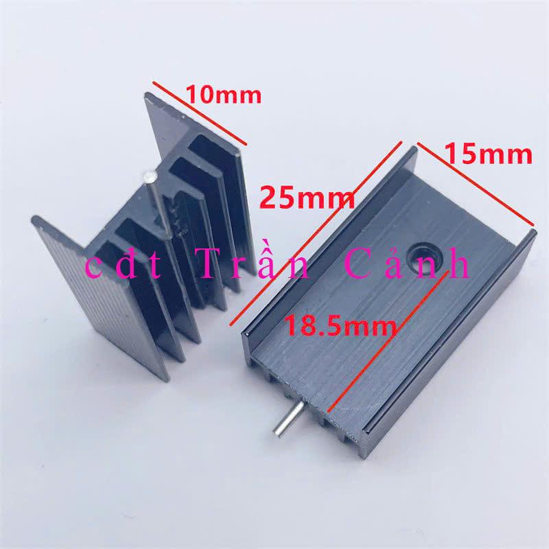 Nhôm tản nhiệt màu đen kích thước 25x15x10mm, TO-220 Mosfet Transitor 0