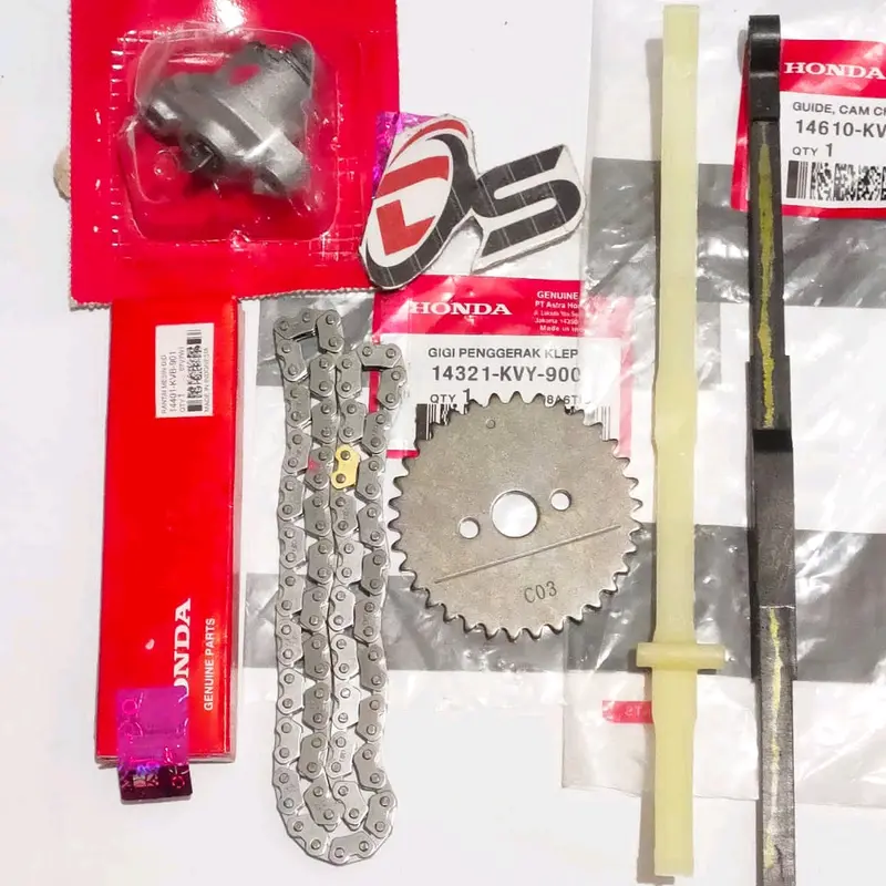 GIGI SENTRIK SET RANTAI KETENG TONJOKAN+LIDAH TENSIONER BEAT FI VARIO 110 SCOOPY SPACY KODE PART(KVY) Motorcycle 3
