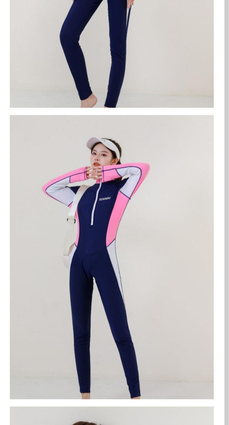 Product Introduction of Diving Suit New Swimsuit Women's Summer Conservatively Thin Cover Belly One-Piece Long Sleeves Trousers Sports Student Jellyfish Swimsuit 2
