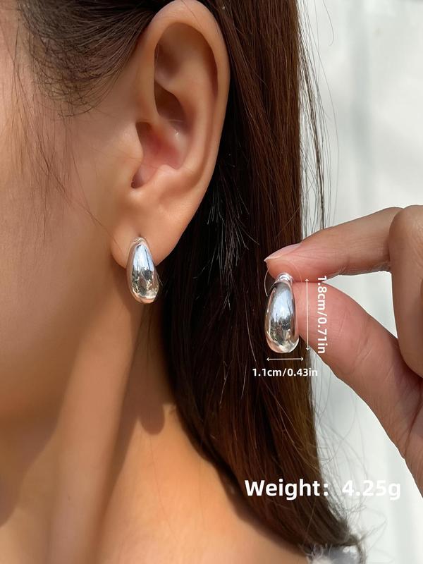 Water Drop Shaped Dangle Earrings, Fashionable Chunky Earrings for Women, Casual Jewelry for Party, Daily Clothing Decor, Trendy All-match & Exquisite Jewelry for Birthday Gift 5