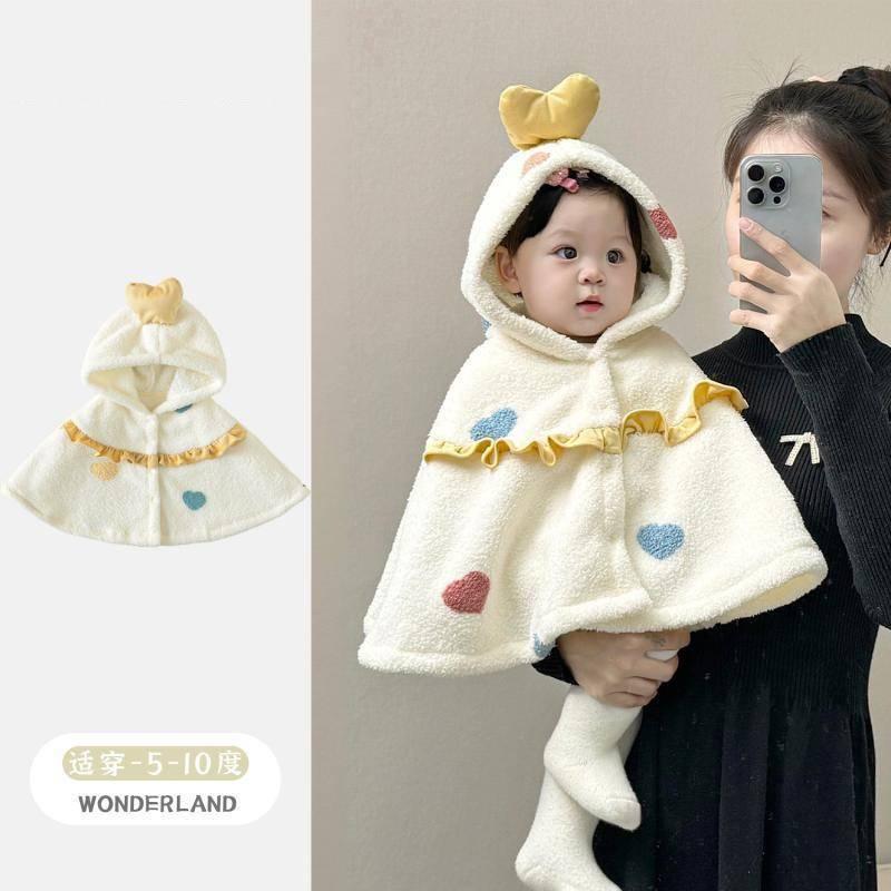 Baby Clothes Autumn Winter Suit Plush Thick Cotton Clothes Newborn Girl Warm One-piece Clothes Princess Clothes for Going Out In Winter