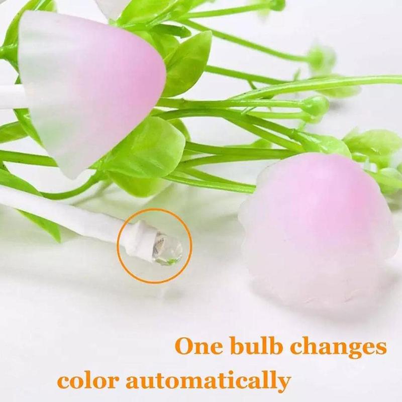 Đèn Ngủ LED, Thiết Kế Nấm Mơ Mộng Điều Khiển Bằng Ánh Sáng, 7 Màu, Đèn Ngủ Cảm Ứng, Có Nguồn Điện EU & US Và 220V, V8I6 4