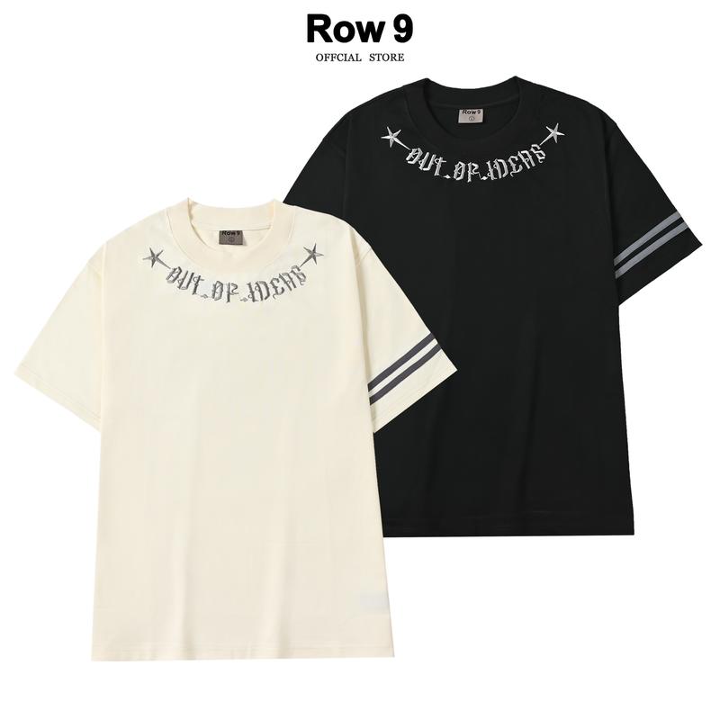 Áo Thun Nam Nữ Thêu Chữ chất Cotton Mềm 2 Chiều 250 gsm , thương hiệu Row9 mã hàng APR.05