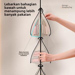 Beg Gantung Penyimpanan Stoking, untuk Seluar Dalam dan Seluar Dalam, Poket Jaringan, Penyimpanan Gantung Almari Pakaian, Kotak Beg Pakaian Rapat Asrama, Alat Ajaib, Fesyen Supplies